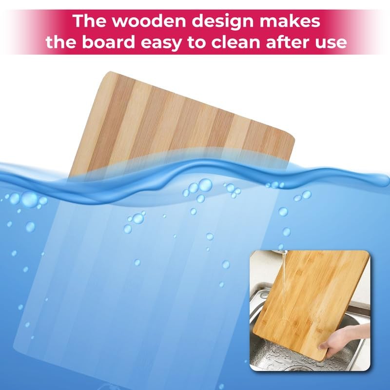 STL Bamboo Wooden Chopping Board 22x32 Organic Cutting Board Non-Slip