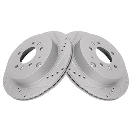 TRQ Rear Performance Brake Rotors Set Vented Premium G-Coated Cross Drilled & Slotted Compatible with 2007-2012 Mazda CX-7