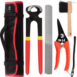 Unbranded 5Pcs Professional Farrier Tools Value Supplies Kit with Roll Pack, 8 Inch