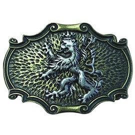 BELTINGER Lion Belt Buckle with Crown 4.0 cm | Buckle Interchangeable Buckle Belt Buckle 40 mm Solid | For Costume, Two-tone G/S