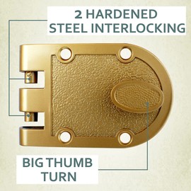 NU-SET Lock | Jimmy Proof Style Inter Locking Single Cylinder Deadbolt Lock and Economic Contractor Lockset, Set of 2 (Bronze & Brass) (2728-2)