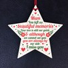 RED OCEAN Mum Memorial Christmas Tree Decorations Wooden Star Remembrance
