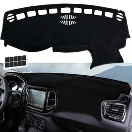 KEYOOG Dashboard Cover Dash Mat Fit for Je-ep Compass 2021-2017 (MP Body Code,Without HUD Models),Car Dash Board Mat Anti-Glare Carpet,Non-Slip Pad Sunshield Protector (Black)