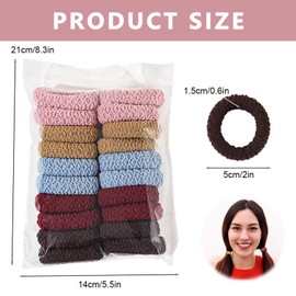 Thick Fabric Hair Bands, 20 PCS Strong Elastic Ponytail Hair Accessories Ties Pony Ponytail Holders for Thick Hair Ties Seamless Fabric Hair Bands No Crease No Break No Slip No Damage for Heavy
