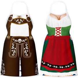 Oktoberfest Decorations Aprons: German Party Funny Apron for Couples Women Men Ladies, Green