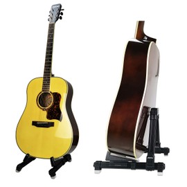 Foldable Guitar Stand, Meeland Universal A-Frame Guitar Stand, Adjustable and Portable Guitar Rest for Classical Guitar, Acoustic Guitars,Electric Guitars, Bass and Ukulele Ideal for Stage and Home Bl