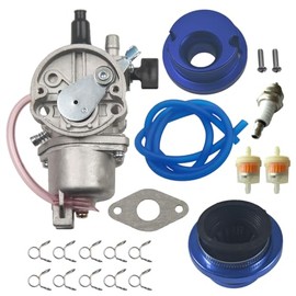 Air Filter Stack Upgrade Aluminum Adapter PZ13 Carburetor for 2-Stroke 47cc 49cc Mini ATV Quad Dirt Pocket Bike (Blue)