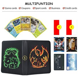 LIMSTDIC Card Binder with Sleeves - 4-Pockets Pokemon Card Binder Holder Compatible with TCG Trading Cards, Card Storage Album with Zipper for Boys Girls Organized Holds Up to 400 Cards
