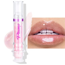 Generic Lip Plumping Lip Gloss Needle Tube Shape, Slightly Spicy Lip Glow Oil Transparent Or Shimmer Glass Mirror Glossy Lip Balm Long Lasting Nourishing Lip Care Lipstick Makeup (Color 02)