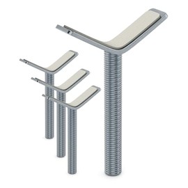 Child Lock for Bomi Door Grille on Stair Railing Round, Pack of 4 Adapters Made of Metal M10 Thread, Y-Spindle No Drilling, Railing Holders are Rubberised, Easy to Assemble without Tools