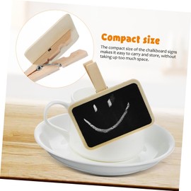 jojofuny 20 Pcs Mini Chalkboard Signs Wooden Clips Small Chalkboard Labels for Food Message Board Buffet Erasable for Weddings and Retail