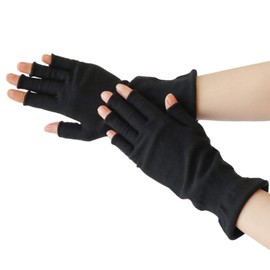 Silkya SO4131 Women's Silk Fingerless Arm Cover, Short Length, Iron Black, 9.8 - 11.4 inches (25 - 29 cm), UV Silk, Arm Cover, Short, Cut Fingers