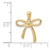 Solid 14k Yellow Gold Small Ribbon Bow Pendant Charm