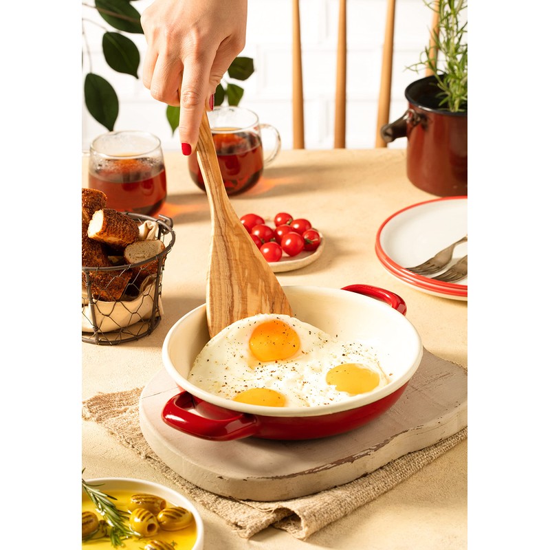 Demy Craft Olive Tree 30cm Handmade Salad Serving Set, Wooden