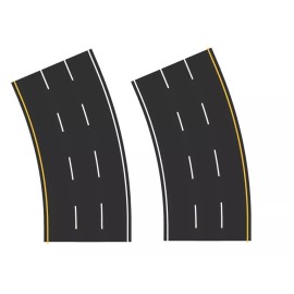 EASY STREETS N SCALE ROADWAY-FRESH ASPHALT-3 LANE INTERSTATE SECTION-BROAD CURVE