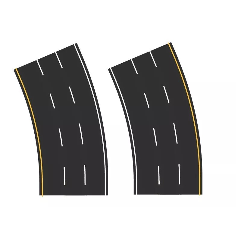 EASY STREETS N SCALE ROADWAY-FRESH ASPHALT-3 LANE INTERSTATE SECTION-BROAD CURVE