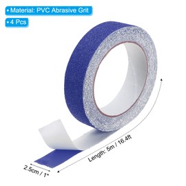 PATIKIL 1 Inch x 16 Ft Anti Slip Traction Tape, 4 Pack Non-Slip Grip Tape Non Skid Tread Safety Tape for Stairs Steps Scooter Deck, Blue