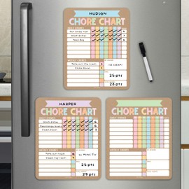 Hadley Designs Magnetic Chore Chart for Kids C 3 Pack Dry Erase Chore Chart for Teens, Multiple Kids & Family, Kraft Responsibility Board for Home