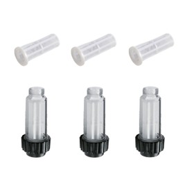 3 x Water Filter Set 2 Pieces Suitable for Kärcher Kränzle Nilfisk-Alto Bosch Stiehl Kingkraft Pressure Washers with 3/4 Inch Female Thread as 4.730-059.0 Including 1 x Free Filter Insert 5.731-050.0