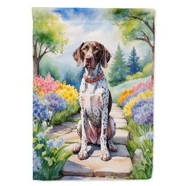 Caroline's Treasures DAC6633GF German Shorthaired Pointer Spring Path Garden Flag Mailbox Flag Decorative Yard Flag Banner Outside Patio Artwork Yard Flower Beds, Garden Size, Multicolor