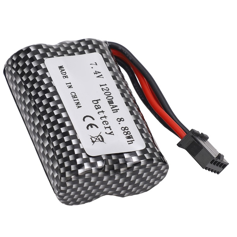 RC Lithium Battery 7.4V 1200mAh 8.88Wh with SM‑5P Plug Long