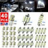 CA For Hyundai 40pcs LED Interior Lights Bulbs Kit Car