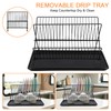 RV Foldable Dish Drying Rack, 2-Tier with Drip Tray, Stainless