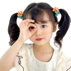 Wenlly 12 Stück Süße Blumen Haargummis Elastische Pferdeschwanzhalter Multicolor Haarseile Niedliche Haargummis Haarschmuck