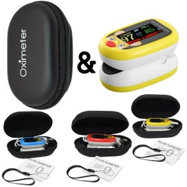 Pediatric Pulse Oximeter & Storage Zipper Case CE FCC Approved Heart Rate Stats Monitor Kids Finger Blood Oxygen Saturation Monitoring NHS Children SpO2 Levels TFT Lanyard & USB (Yellow Kids Oximeter)