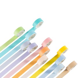 YUBBAEX Washi Tape 12 Rolls Rainbow Color Masking Decorative Tapes Set for Arts, DIY Crafts, Journals, Planners, Scrapbooking, Wrapping (15mm)