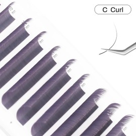 Natuhana Coloured Eyelash Extensions, 0.07 C Curl, 8-14 mm Volume, Individual Classic Eyelash Extension, Natural Lash Extension, Professional Salon Use (Lavender Purple, 0.07C, 8-14 Mix)