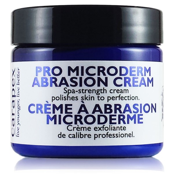 Carapex Microdermabrasion Cream, Exfoliating Crystals for Face or Body to Reduce Wrinkles, Blackheads, Acne Scars, Stretch Marks - Gentle for Sensitive, Oily, Combination Skin, 2oz