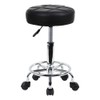 KKTONER Round Rolling Stool Chair PU Leather Height Adjustable Swivel