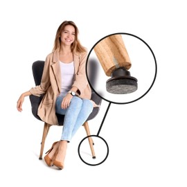 GorillaFelt Swivel Glide Felt Sliders for Chairs (16 Pack) Screw-On Chair Leveler Floor Protectors for Angled Furniture Legs or Straight, 1 Inch Round Felt Glides, CB259-16