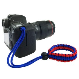 Allzedream - Correa de muñeca para cámara de paracaídas ajustable para DSLR binocular teléfono celular (azul rojo)