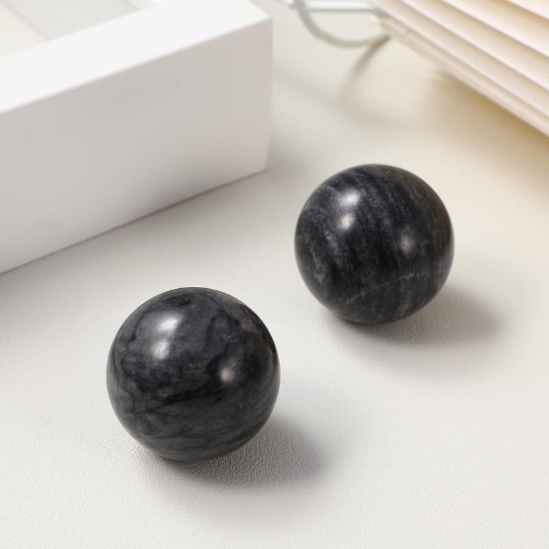 Healifty Pack of 2 Jade Hand Massage Balls Baoding Balls