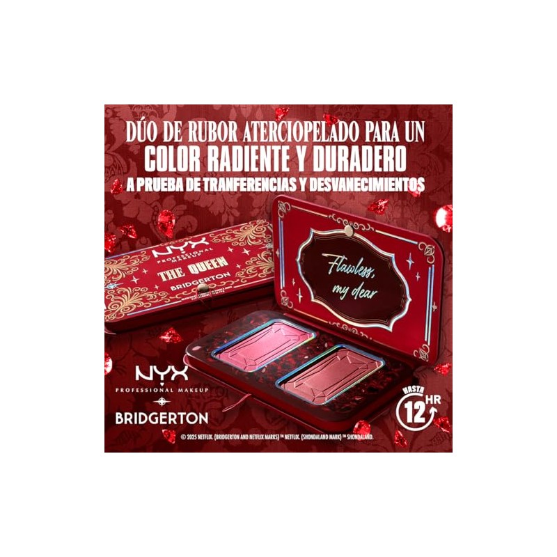 Nyx Professional Makeup, Bridgerton Paleta de Rubor, Tono: The Queen