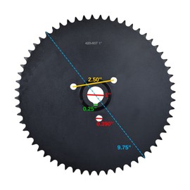 AlveyTech 40/41/420 Chain 60 Tooth Sprocket with 1" Bore & 1/4" Keyway