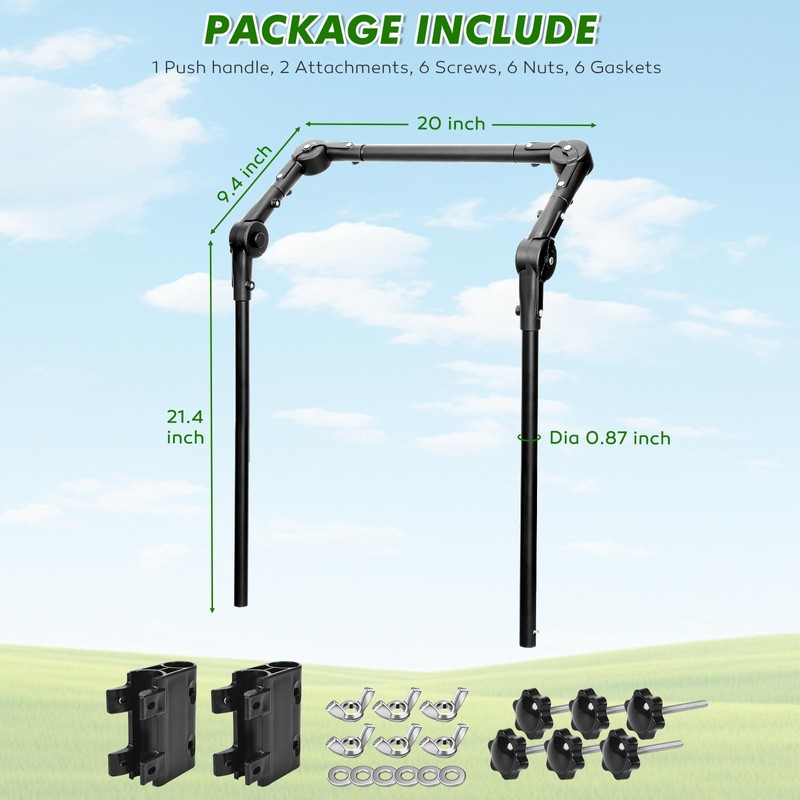 Gifeerory Universal Folding Wagon Push Handle Attachment for Camping Wagons/Strollers/Beach