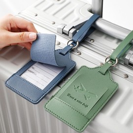 GLOWZEN Name Tag, Luggage Tag, Suitcase Mark, Simple, Stylish, Luggage Tag, 2 Pieces (Blue, Green)