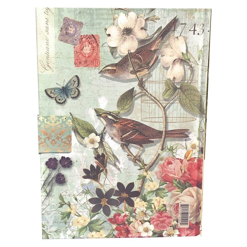 Punch Studio Gold Foil Journal w/Jewel Brooch Closure ~ Sparrow