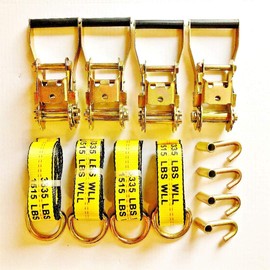 NJIUSA 2" x8' Lasso Strap with Long Handle 2" Ratchet and J Finger Hook Tie Down …