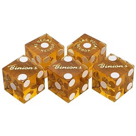 Cyber-Deals Craps Starter Kit Sets, Featuring Genuine Binions Las Vegas Casino Table-Played Craps Dice, Acrylic Dice Boat & More (Polished Dice)