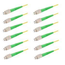 SpeedyFiberTX 6-Pack 10 Feet FC/APC to FC/APC 3.0mm Simplex Yellow Riser OFNR Fiber Patch Cable, Corning SMF-28 Singlemode 9/125um OS1/OS2 Compatible Ultra Optical Fiber