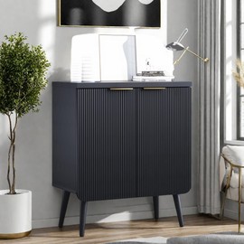 FONTOI Buffet Cabinet with Storage, Multifunctional Storage Cabinet with 2 Doors, Sideboard Buffet Credenzas for Living Room, Entryway, Hallway, Black