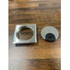 Accessorize it; Brushed Silver Round Metal Desk Grommet with Square