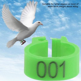 Pssopp Pack of 100 Pigeon Rings 8 mm Bird Dove Bands Pigeon Foot Rings Plastic Poultry Leg Rings for Poultry Birds (Green)