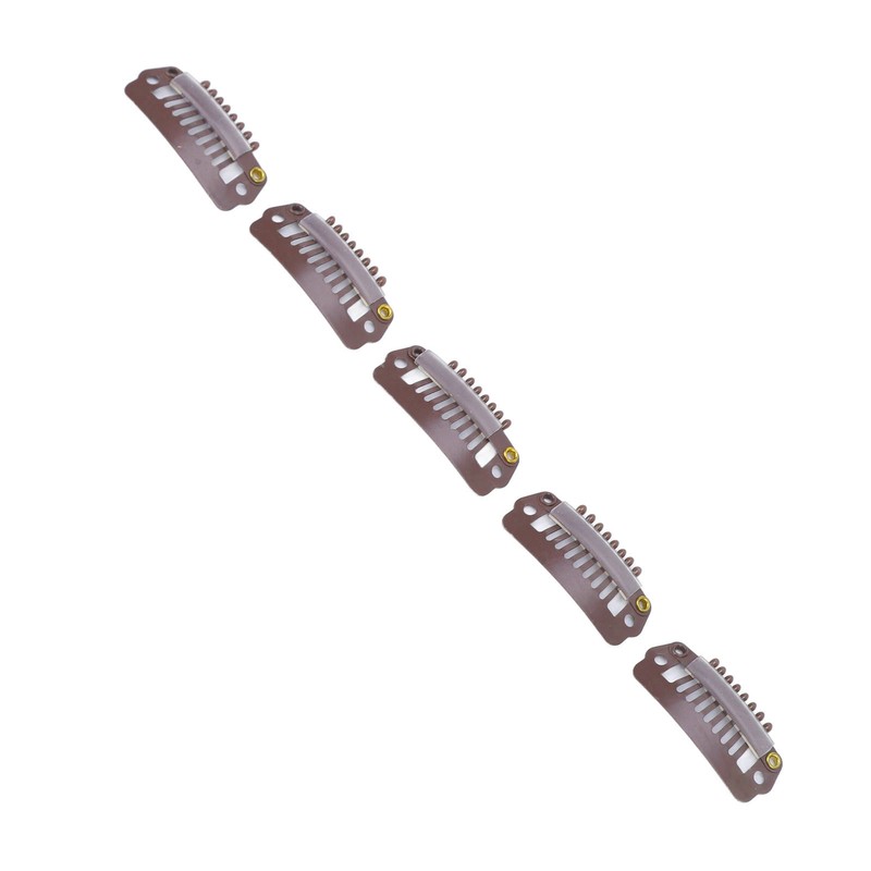 50pcs 8 Tips 8 Teeth Snap Comb Wig Clips Stainless