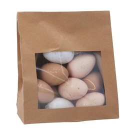 Gisela Graham Easter Egg Decorations with Gold Flecks, Natural, Set of 12