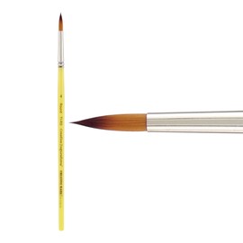 Creative Inspirations Dura-Handle Round #4 Short Handle Paint Brush - Solid Resin Handle, Synthetic Taklon Paint Brushes, Round Brush for Oils, Acrylics, Watercolors - Handles Will Not Chip or Crack